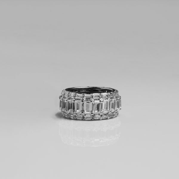 Three Row Baguette Ring